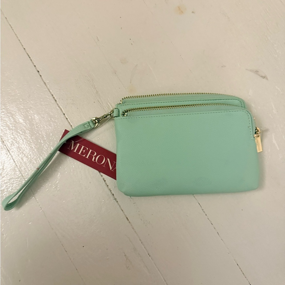 Merona Light Green Wristlet Clutch